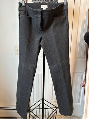 LOFT Charcoal Ponte Slim Ankle Pants